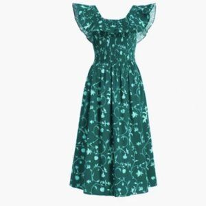 Hill House Home Akilah Nap Dress in Emerald Botanical